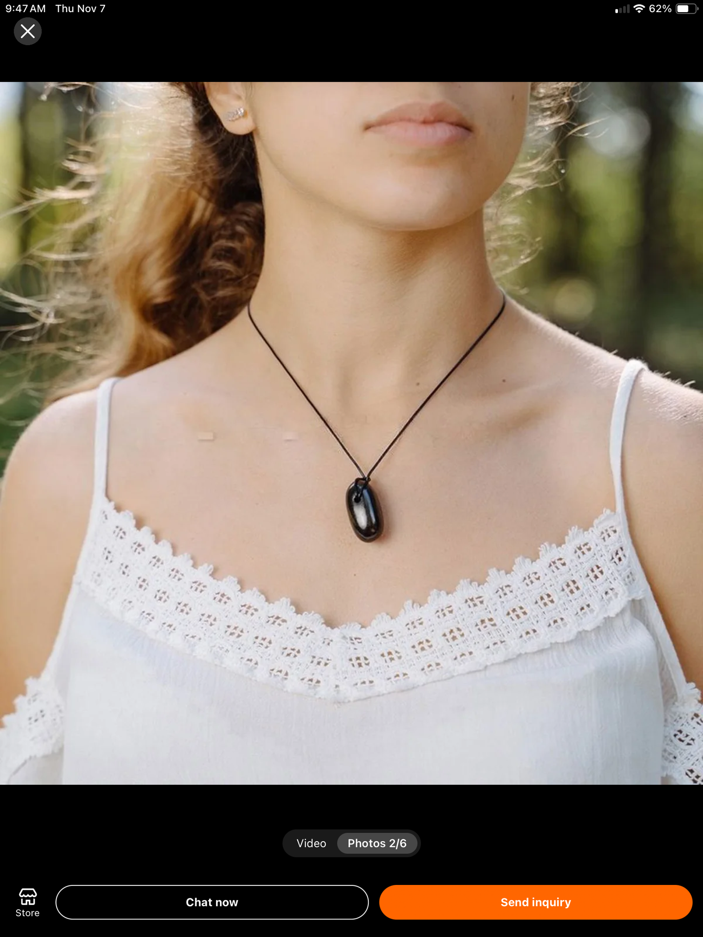 Karelian Shungite, “Pure” Pendant