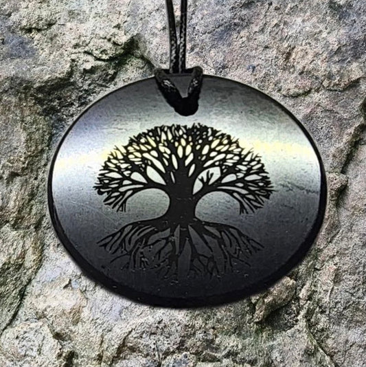Karelian Shungite - Ancient Tree Of Life Pendant