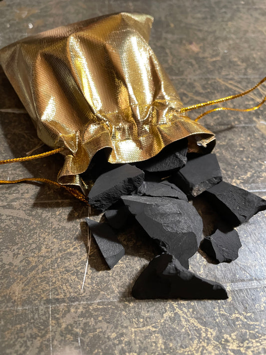 Shungite—Small Bag of Raw Shungite. 3.5 Oz— 4 Oz this current shipment is smaller chips