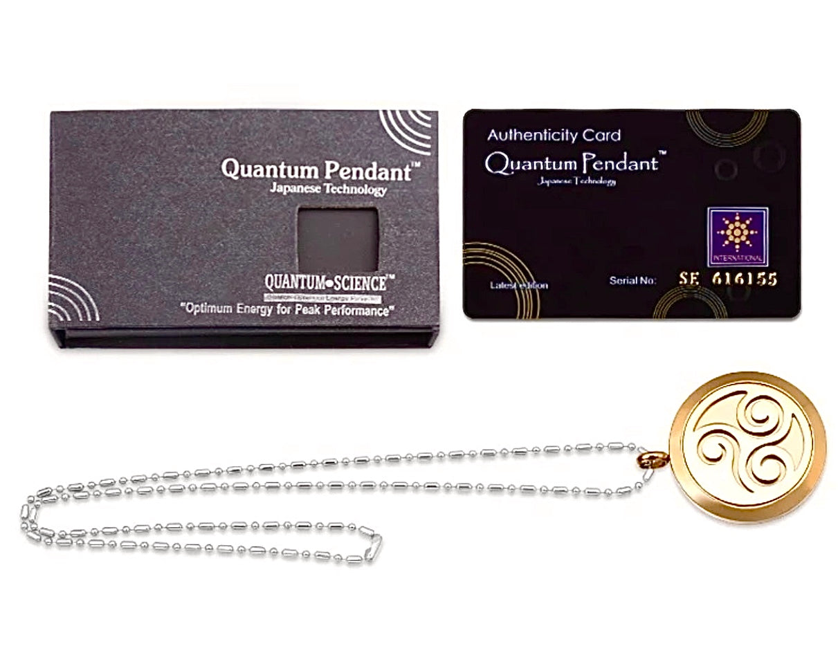 Triskelion Scalar Energy Pendant Gold-silver chain