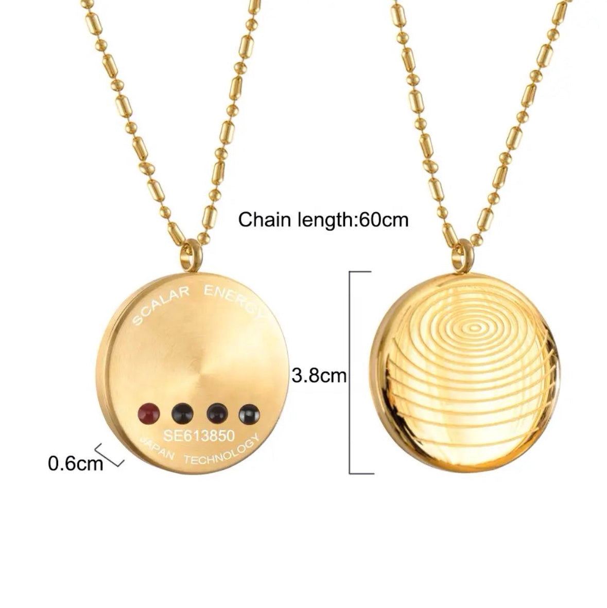 Rain Drop - Concentric Scalar Energy Pendant with Magnet Gold