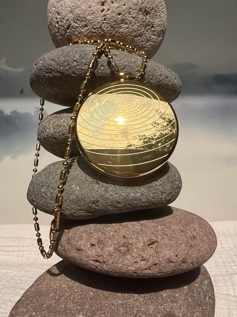 Rain Drop - Concentric Scalar Energy Pendant with Magnet Gold