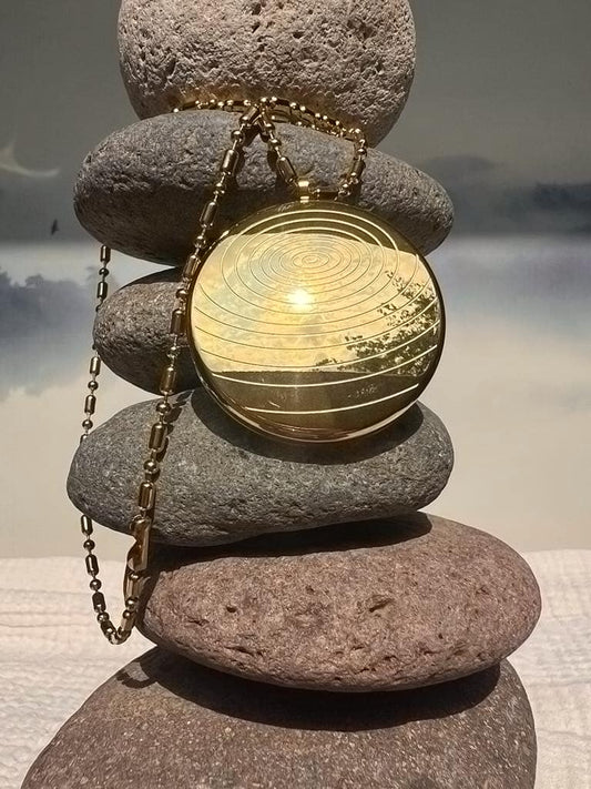 Rain Drop - Concentric Scalar Energy Pendant with Magnet Gold