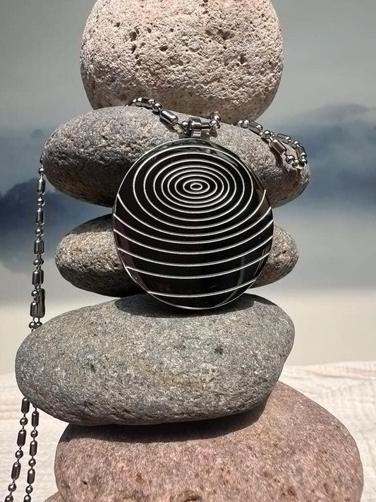 Swirl Scalar Energy Pendant Silver