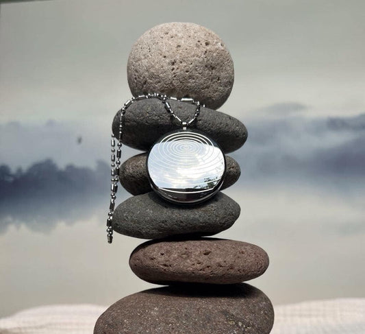 Rain Drop - Concentric Scalar Energy Pendant with Magnet Silver