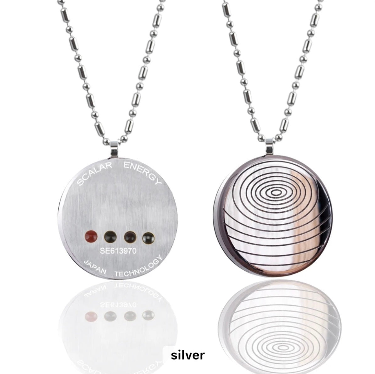 Rain Drop - Concentric Scalar Energy Pendant with Magnet Silver