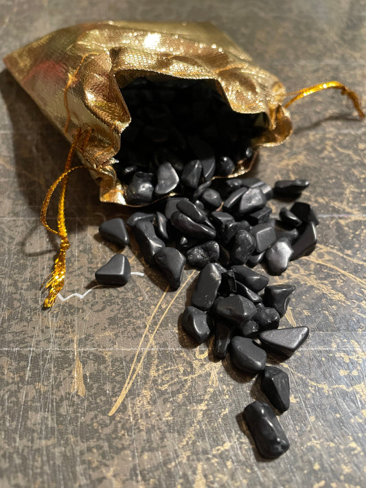 Shungite~ lightly polished/tumbled small chips
