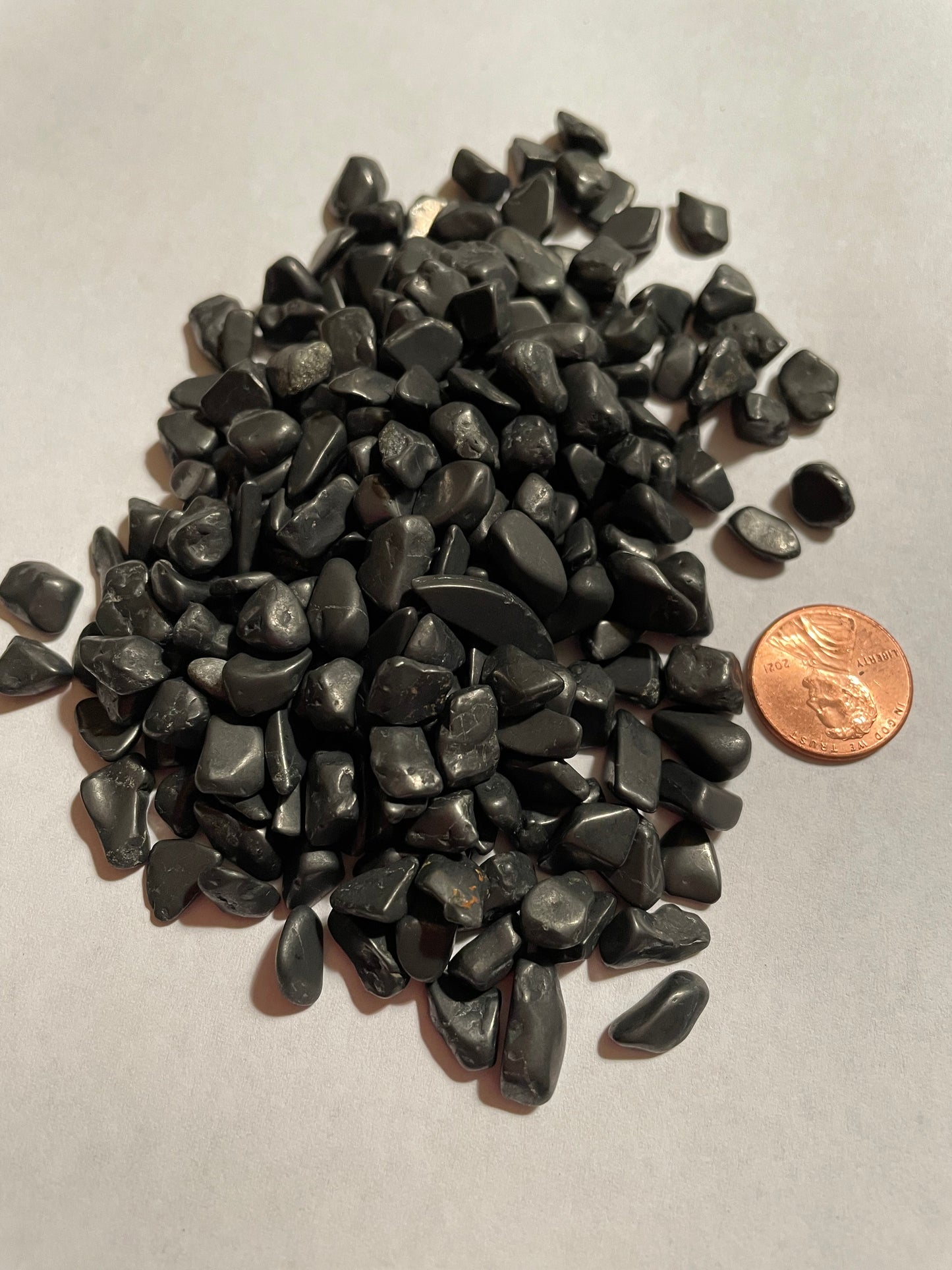 Shungite~ lightly polished/tumbled small chips