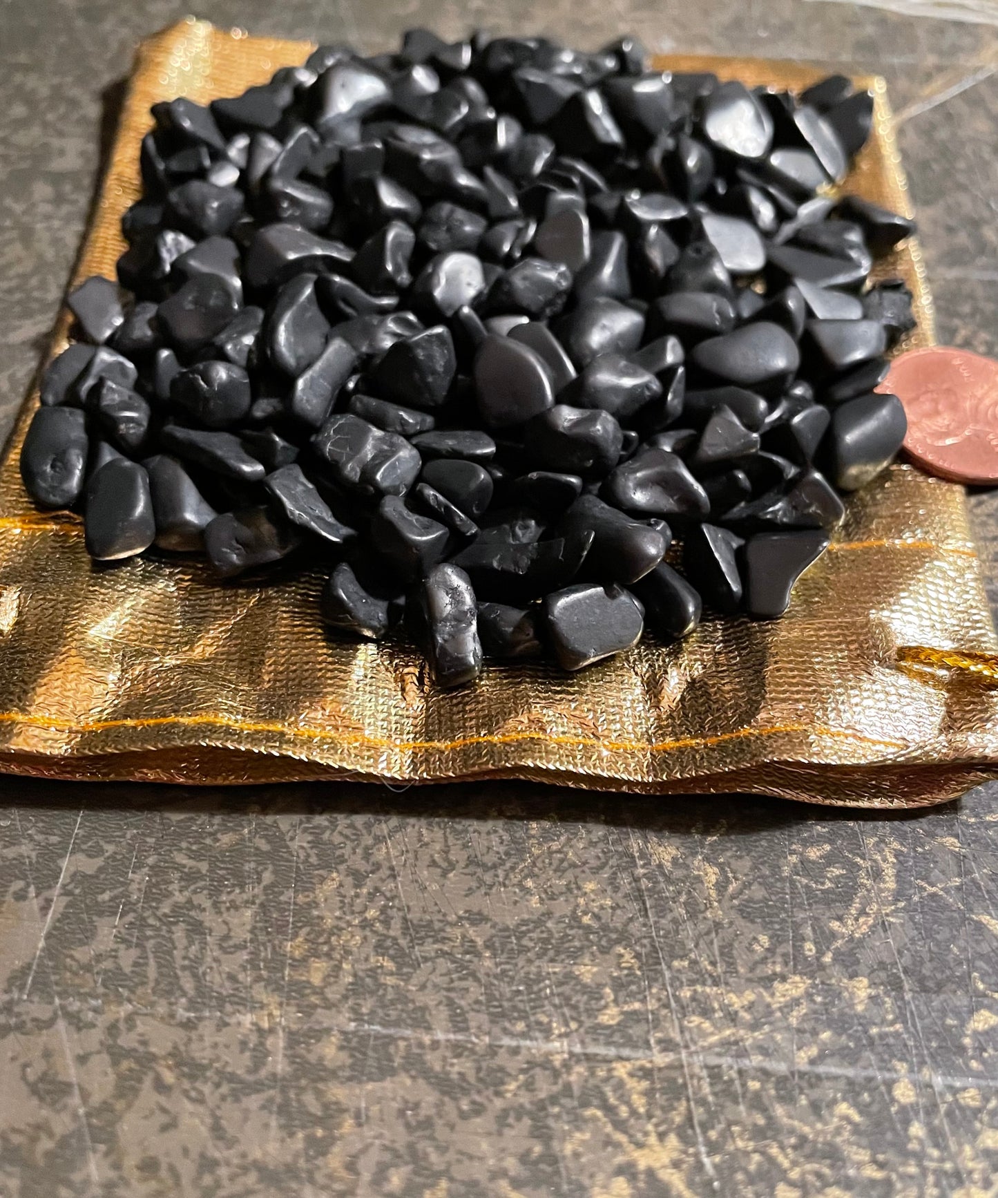 Shungite~ lightly polished/tumbled small chips