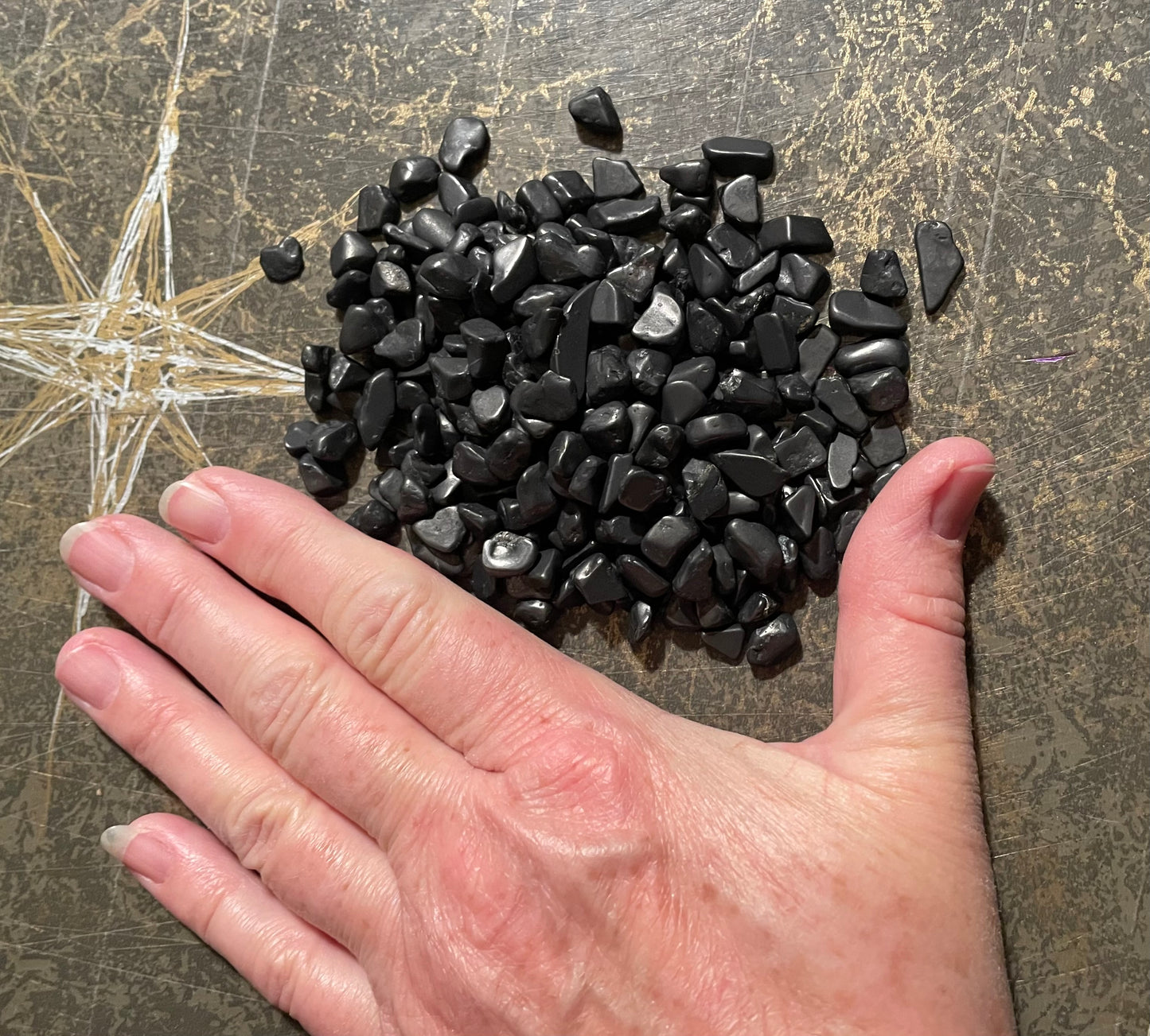 Shungite~ lightly polished/tumbled small chips