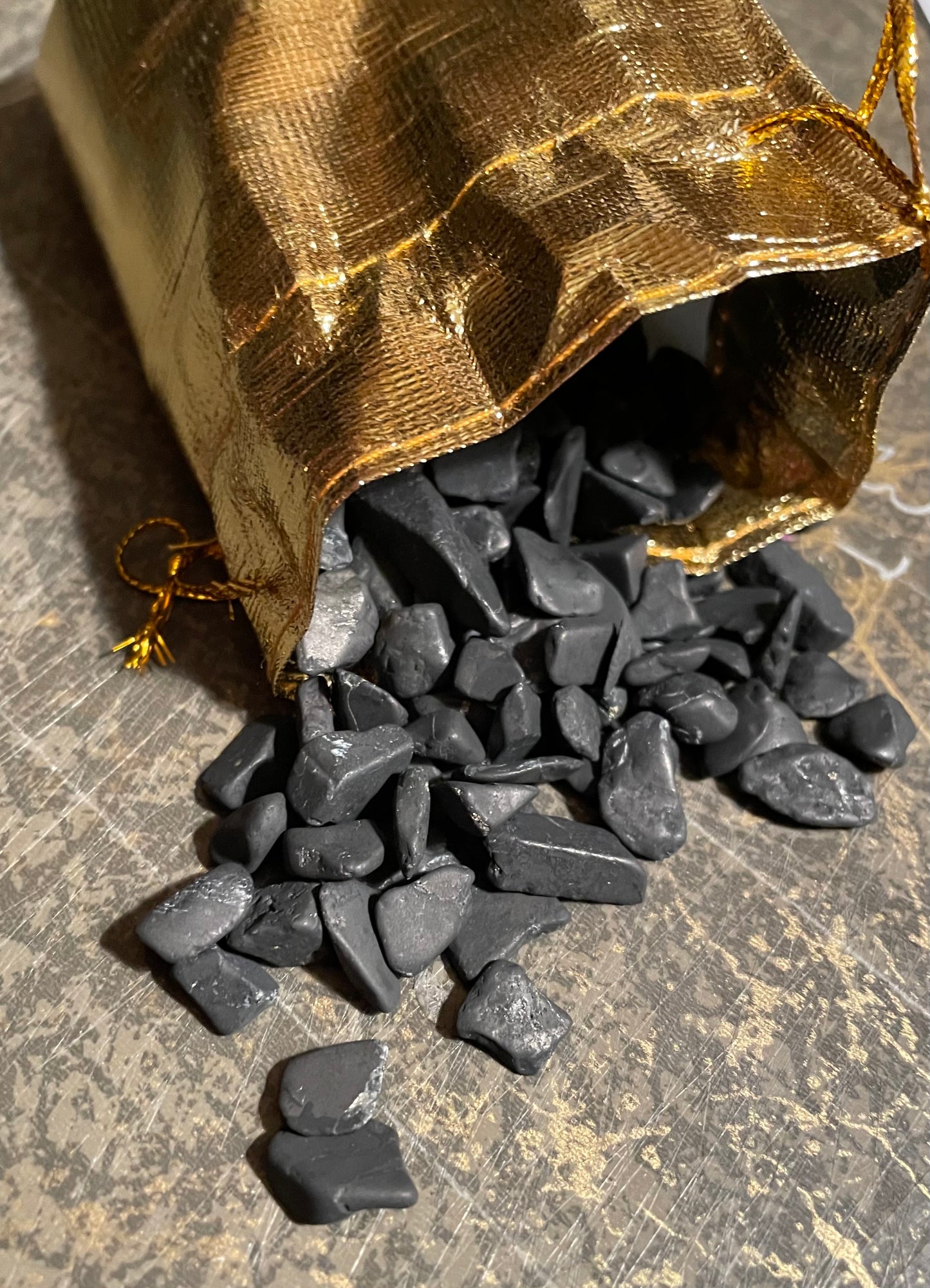 Shungite—Small Bag of Raw Shungite. 3.5 Oz— 4 Oz this current shipment is smaller chips